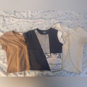 3 pack girls tops. (tillys,hollister,tillys in order of picture)
